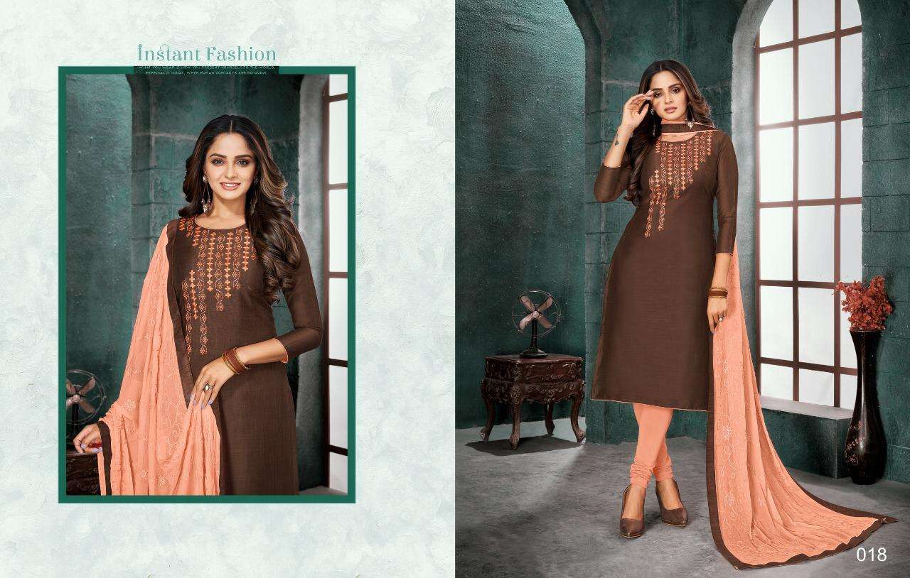 NUSHRAT BY KASMEERA 009 TO 020 SERIES BEAUTIFUL SUITS COLORFUL STYLISH FANCY CASUAL WEAR & ETHNIC WEAR JHARNA SILK WITH EMBROIDERY DRESSES AT WHOLESALE PRICE