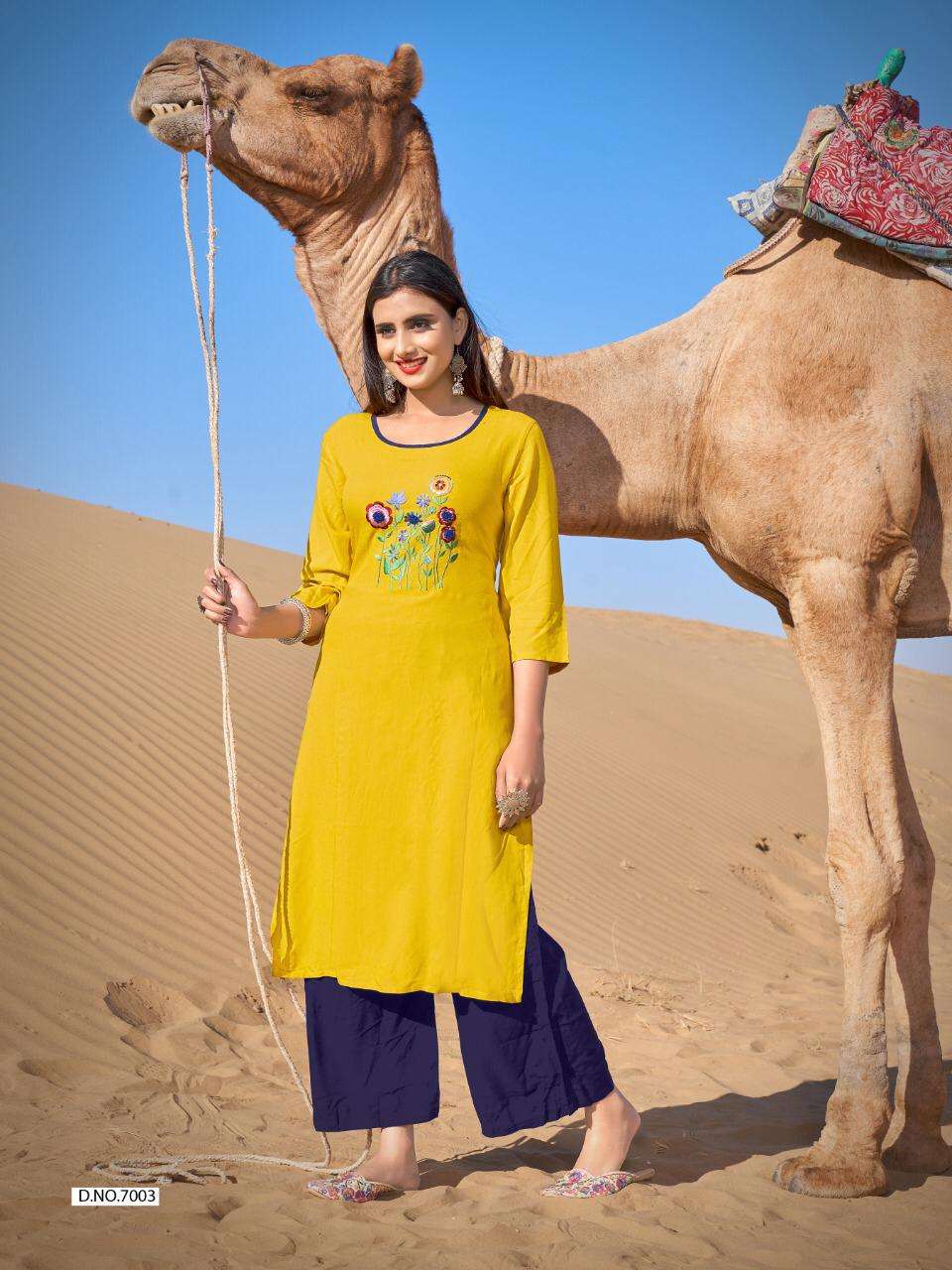 PARI VOL-7 BY VENIKA CREATIONS 7001 TO 7006 SERIES DESIGNER STYLISH FANCY COLORFUL BEAUTIFUL PARTY WEAR & ETHNIC WEAR COLLECTION PREMIUM RAYON KURTIS WITH BOTTOM AT WHOLESALE PRICE