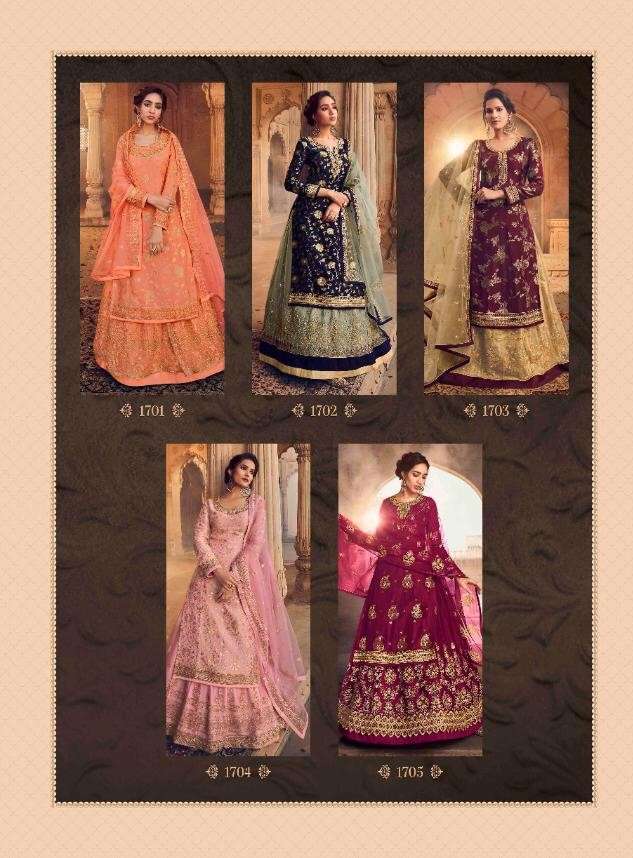 AARKHI VOL-3 BY LEO FASHION 1701 TO 1705 SERIES BEAUTIFUL SUITS COLORFUL STYLISH FANCY CASUAL WEAR & ETHNIC WEAR PURE DOLA JACQUARD WITH DIAMOND WORK DRESSES AT WHOLESALE PRICE
