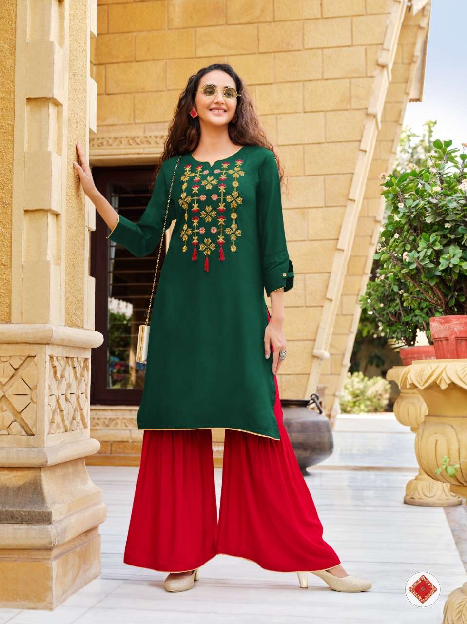 LIBENA VOL-1 BY POGWS 1001 TO 1006 SERIES DESIGNER STYLISH FANCY COLORFUL BEAUTIFUL PARTY WEAR & ETHNIC WEAR COLLECTION RAYON EMBROIDERY KURTIS WITH BOTTOM AT WHOLESALE PRICE