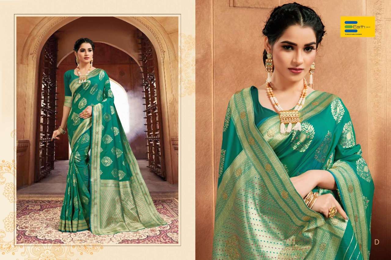 KAVERI BY EARTH A TO G SERIES INDIAN TRADITIONAL WEAR COLLECTION BEAUTIFUL STYLISH FANCY COLORFUL PARTY WEAR & OCCASIONAL WEAR SOFT SILK SAREES AT WHOLESALE PRICE