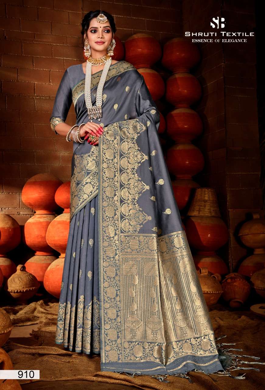 SHRUTI 900 SERIES BY SHRUTI 901 TO 914 SERIES INDIAN TRADITIONAL WEAR COLLECTION BEAUTIFUL STYLISH FANCY COLORFUL PARTY WEAR & OCCASIONAL WEAR SOFT SILK SAREES AT WHOLESALE PRICE