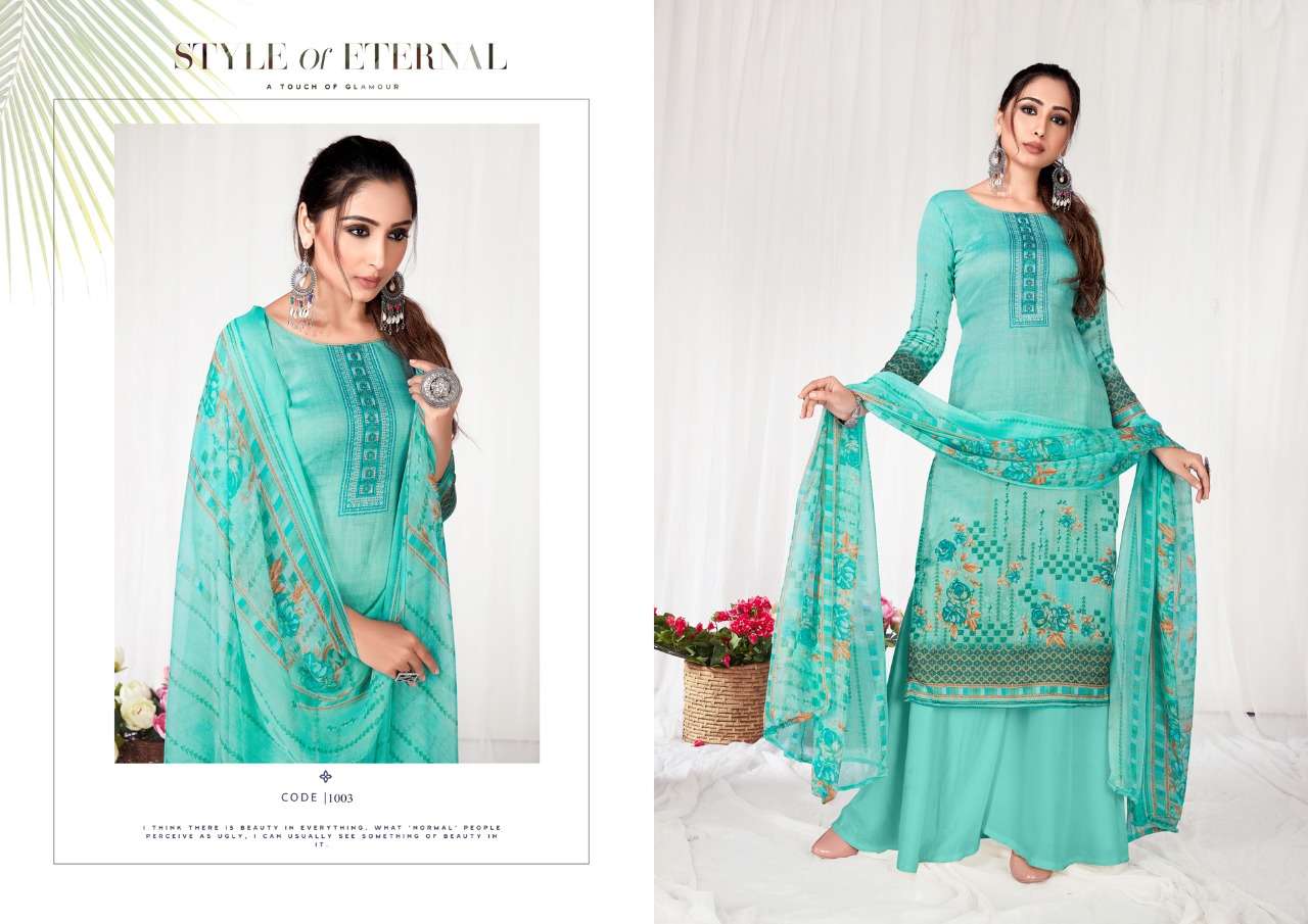 ZAARA BY KESARIYA 1001 TO 1008 SERIES BEAUTIFUL SUITS COLORFUL STYLISH FANCY CASUAL WEAR & ETHNIC WEAR HEAVY COTTON PRINT WITH DIAMOND WORK DRESSES AT WHOLESALE PRICE