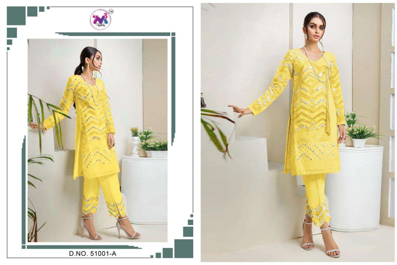 ZEBTAN LUXURY BY M3 FASHION 51001-A TO 51001-C SERIES PAKISTANI SUITS BEAUTIFUL FANCY COLORFUL STYLISH PARTY WEAR & OCCASIONAL WEAR FAUX GEORGETTE EMBROIDERED DRESSES AT WHOLESALE PRICE