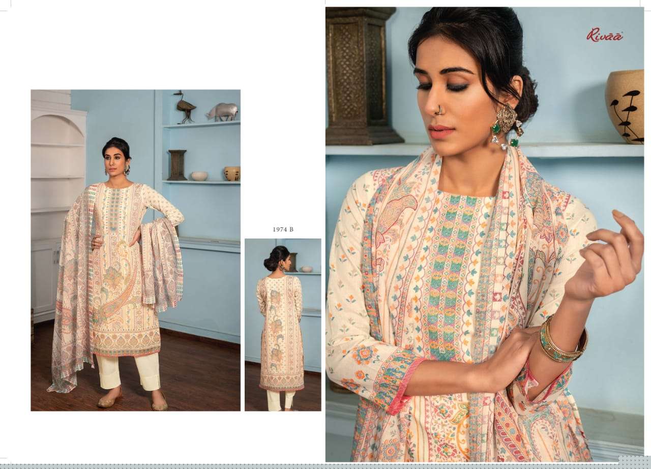 TRISHALA VOL-5 BY RIVAA 1973-A TO 1976-B SERIES BEAUTIFUL SUITS COLORFUL STYLISH FANCY CASUAL WEAR & ETHNIC WEAR PURE COTTON PRINT DRESSES AT WHOLESALE PRICE