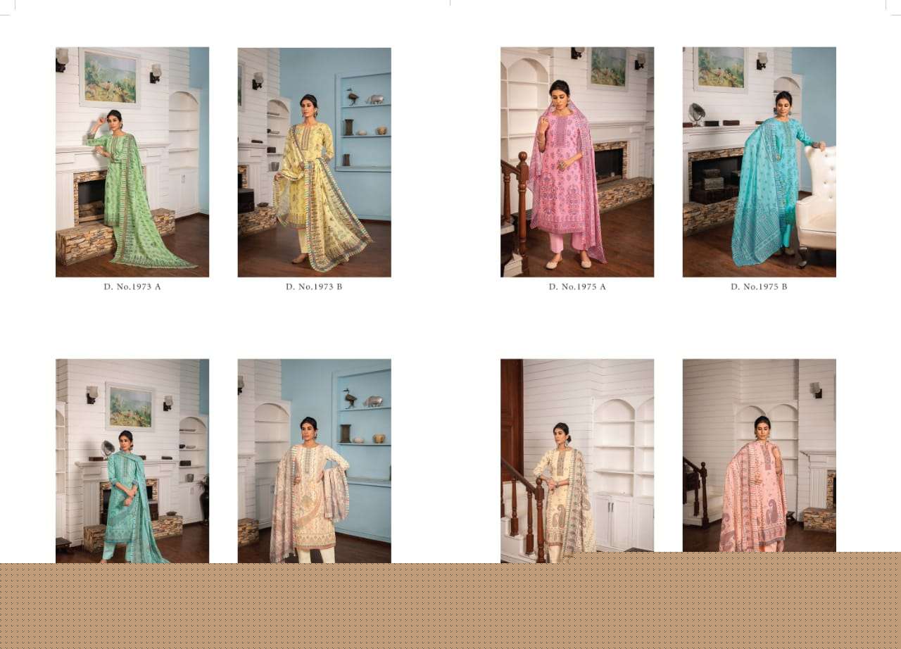 TRISHALA VOL-5 BY RIVAA 1973-A TO 1976-B SERIES BEAUTIFUL SUITS COLORFUL STYLISH FANCY CASUAL WEAR & ETHNIC WEAR PURE COTTON PRINT DRESSES AT WHOLESALE PRICE