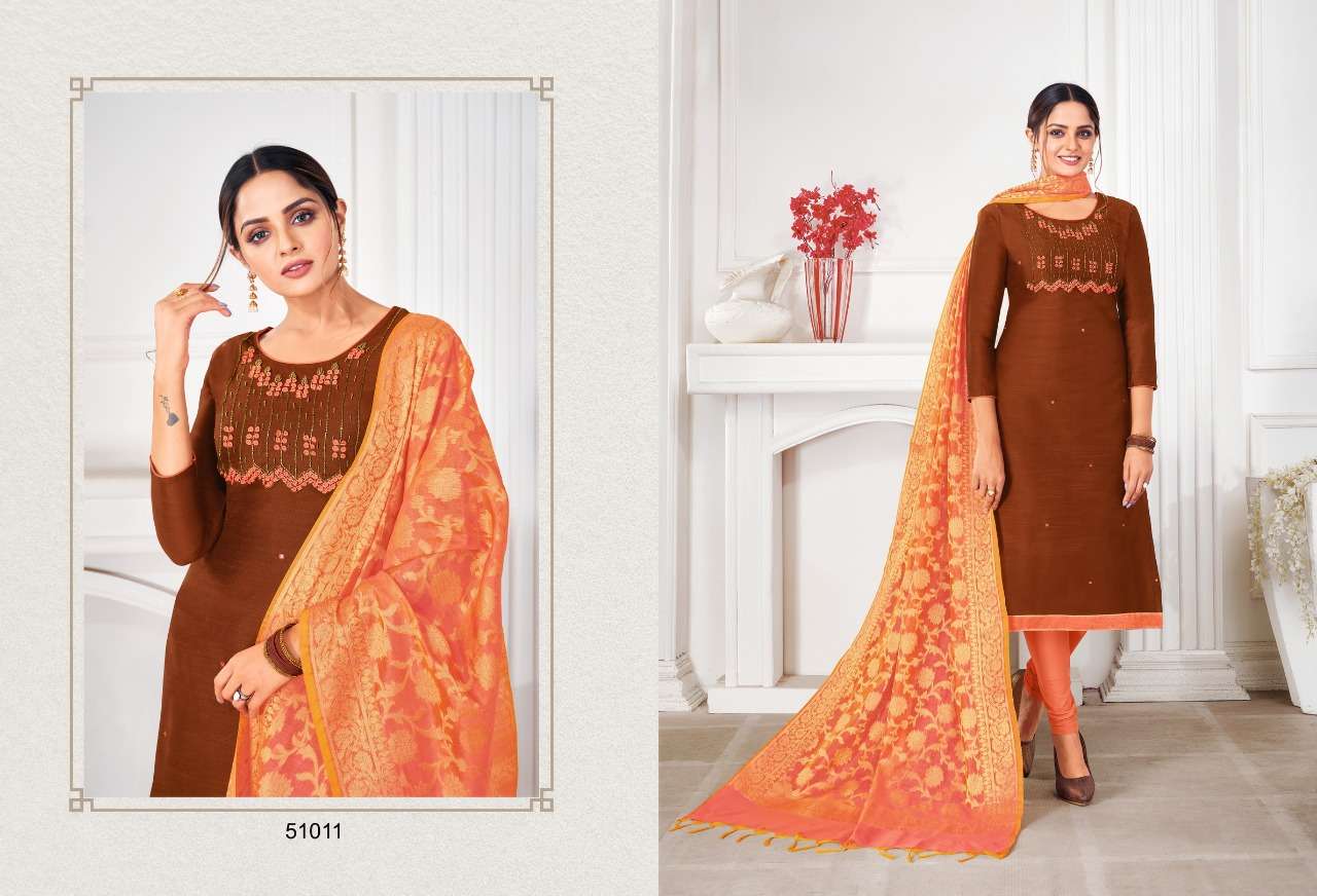 LIFE LINE VOL-2 BY KAPIL TEX 51001 TO 51012 SERIES BEAUTIFUL PATIYALA SUITS STYLISH FANCY COLORFUL PARTY WEAR & OCCASIONAL WEAR LONG SLUB WITH HANDWORK PRINTED DRESSES AT WHOLESALE PRICE