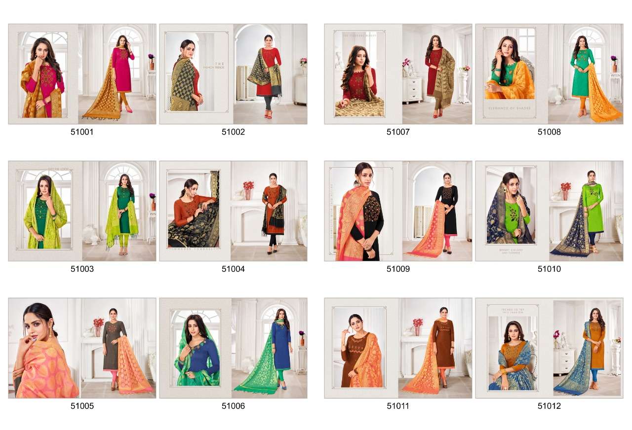 LIFE LINE VOL-2 BY KAPIL TEX 51001 TO 51012 SERIES BEAUTIFUL PATIYALA SUITS STYLISH FANCY COLORFUL PARTY WEAR & OCCASIONAL WEAR LONG SLUB WITH HANDWORK PRINTED DRESSES AT WHOLESALE PRICE