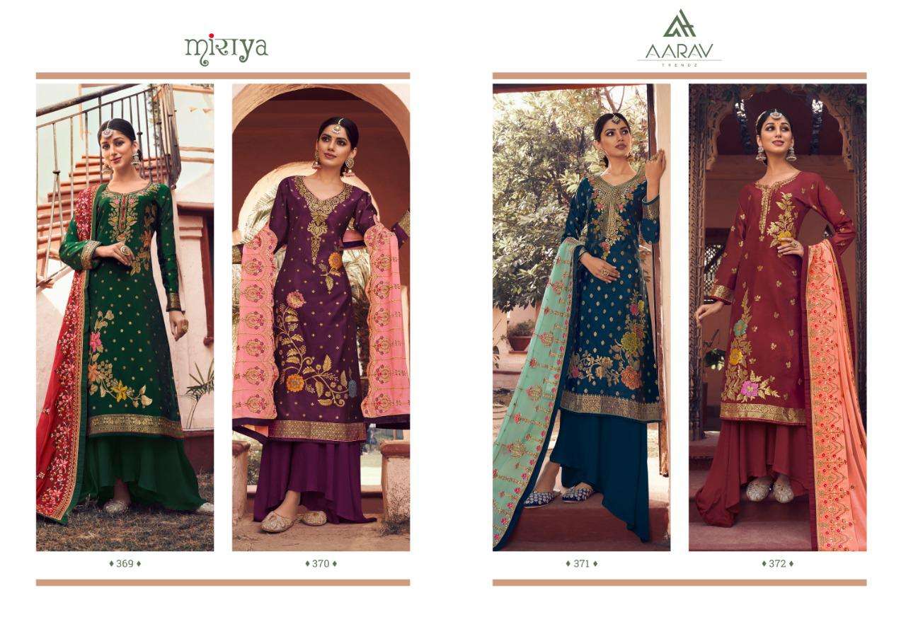 ROOSHI BY AARAV TRENDZ 369 TO 340 SERIES BEAUTIFUL SUITS COLORFUL STYLISH FANCY CASUAL WEAR & ETHNIC WEAR SOFT MEENAKARI JACQUARD WITH DIAMOND WORK DRESSES AT WHOLESALE PRICE