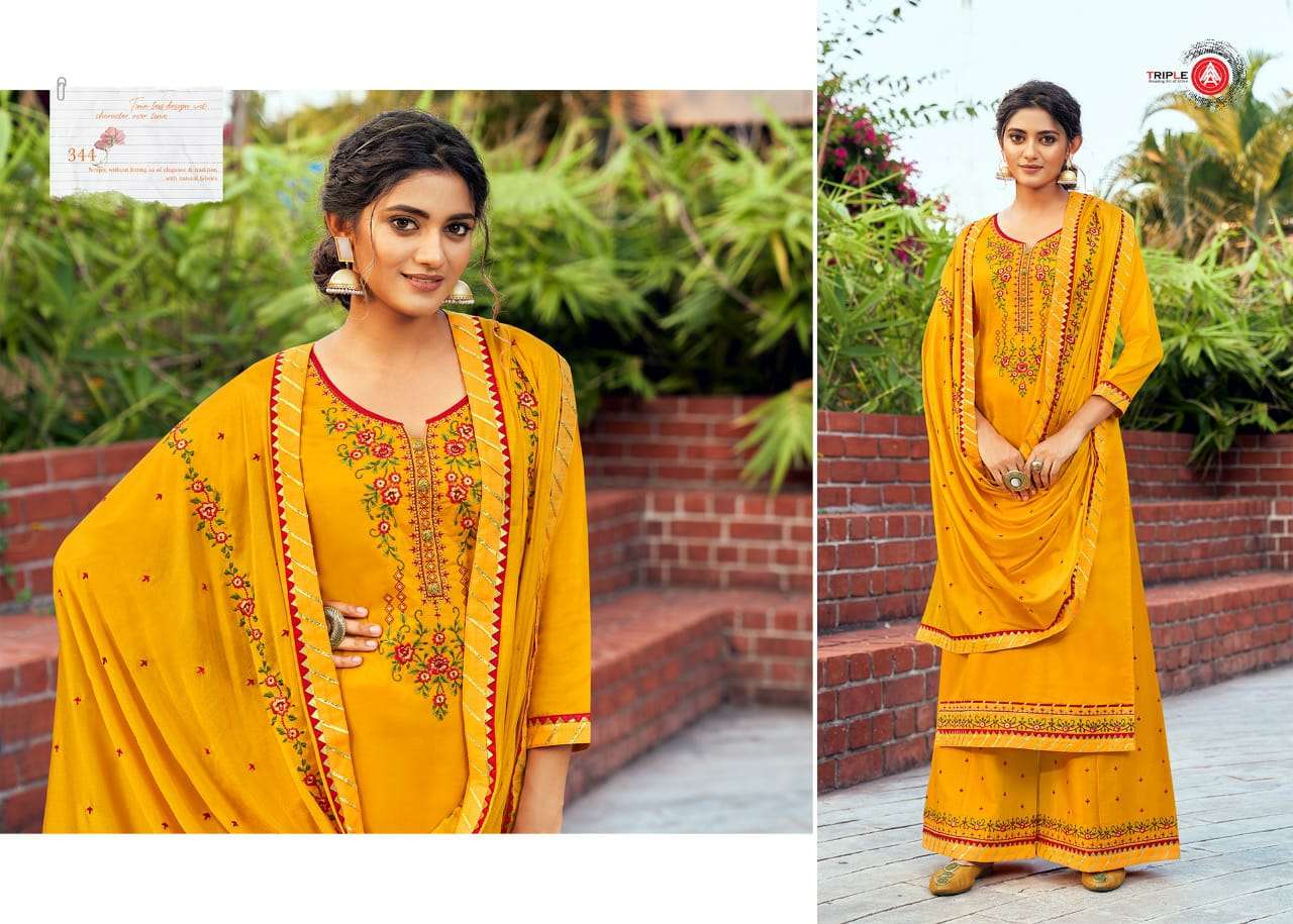 KESAR VOL-5 BY TRIPLE AAA 341 TO 346 SERIES BEAUTIFUL SUITS COLORFUL STYLISH FANCY CASUAL WEAR & ETHNIC WEAR JAM SILK EMBROIDERED DRESSES AT WHOLESALE PRICE