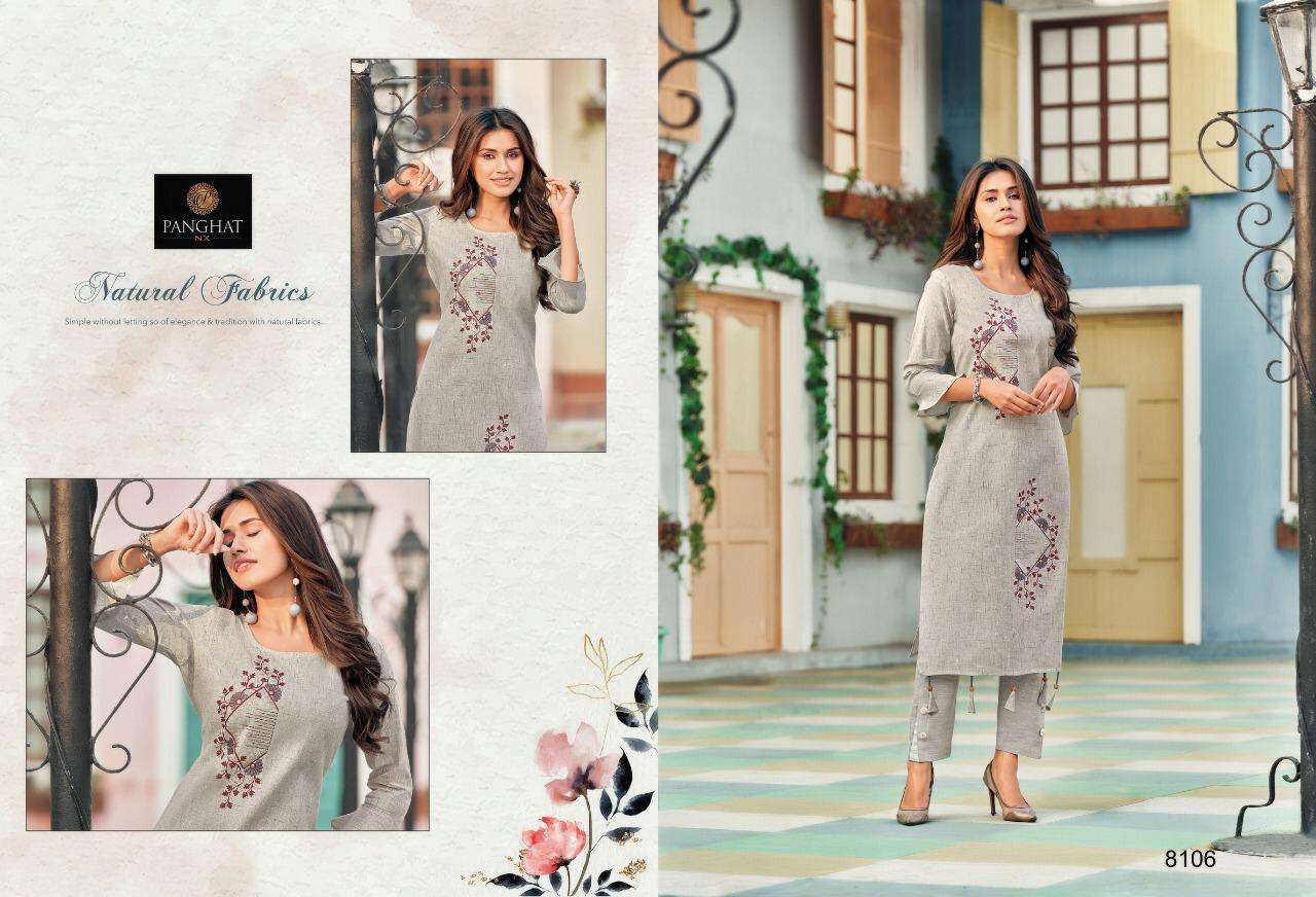 PERRY BY PANGHAT NX 8100 TO 8107 SERIES DESIGNER STYLISH FANCY COLORFUL BEAUTIFUL PARTY WEAR & ETHNIC WEAR COLLECTION PURE COTTON EMBROIDERY KURTIS AT WHOLESALE PRICE