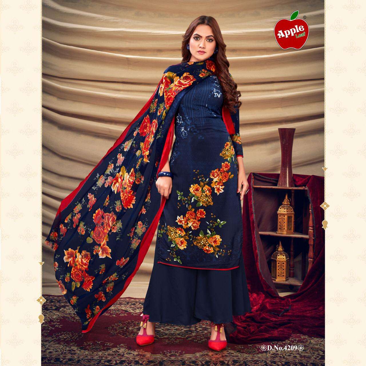 MEHWISH VOL-42 BY APPLE 4201 TO 4212 SERIES BEAUTIFUL SUITS COLORFUL STYLISH FANCY CASUAL WEAR & ETHNIC WEAR LEON DRESSES AT WHOLESALE PRICE