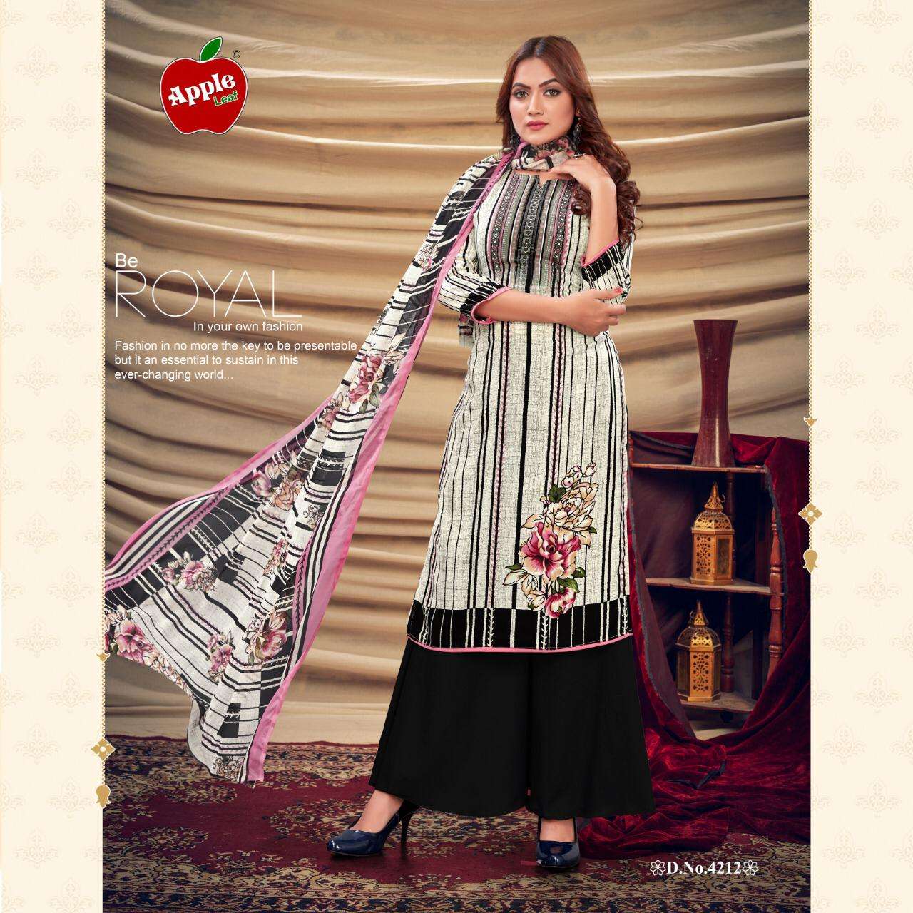 MEHWISH VOL-42 BY APPLE 4201 TO 4212 SERIES BEAUTIFUL SUITS COLORFUL STYLISH FANCY CASUAL WEAR & ETHNIC WEAR LEON DRESSES AT WHOLESALE PRICE