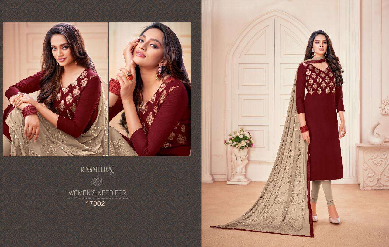 KAAMINI COTTON VOL-12 BY KASMEERA 17001 TO 17012 SERIES BEAUTIFUL SUITS COLORFUL STYLISH FANCY CASUAL WEAR & ETHNIC WEAR COTTON FLEX WITH WORK DRESSES AT WHOLESALE PRICE