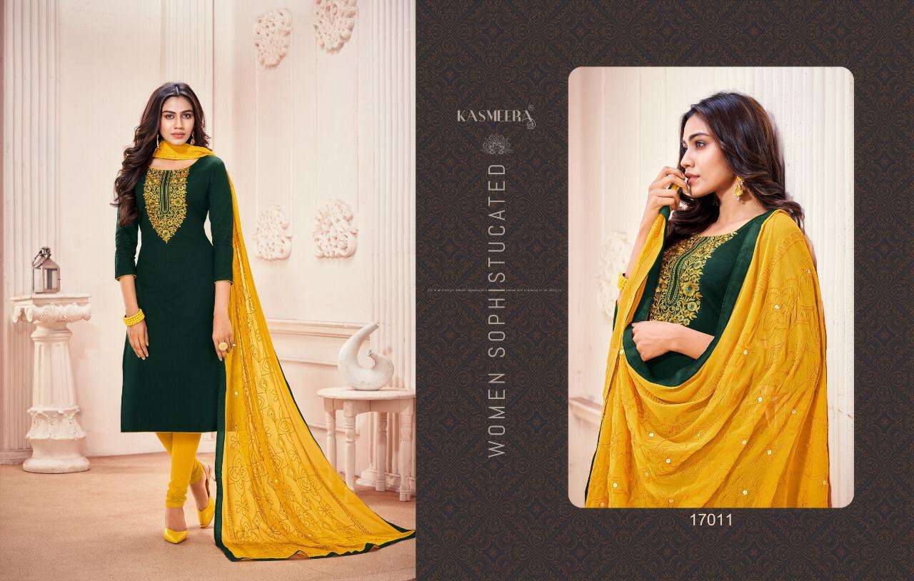KAAMINI COTTON VOL-12 BY KASMEERA 17001 TO 17012 SERIES BEAUTIFUL SUITS COLORFUL STYLISH FANCY CASUAL WEAR & ETHNIC WEAR COTTON FLEX WITH WORK DRESSES AT WHOLESALE PRICE