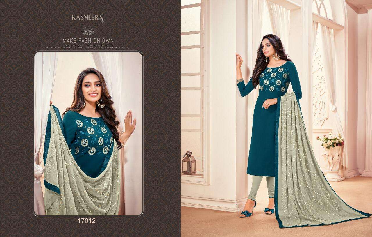 KAAMINI COTTON VOL-12 BY KASMEERA 17001 TO 17012 SERIES BEAUTIFUL SUITS COLORFUL STYLISH FANCY CASUAL WEAR & ETHNIC WEAR COTTON FLEX WITH WORK DRESSES AT WHOLESALE PRICE