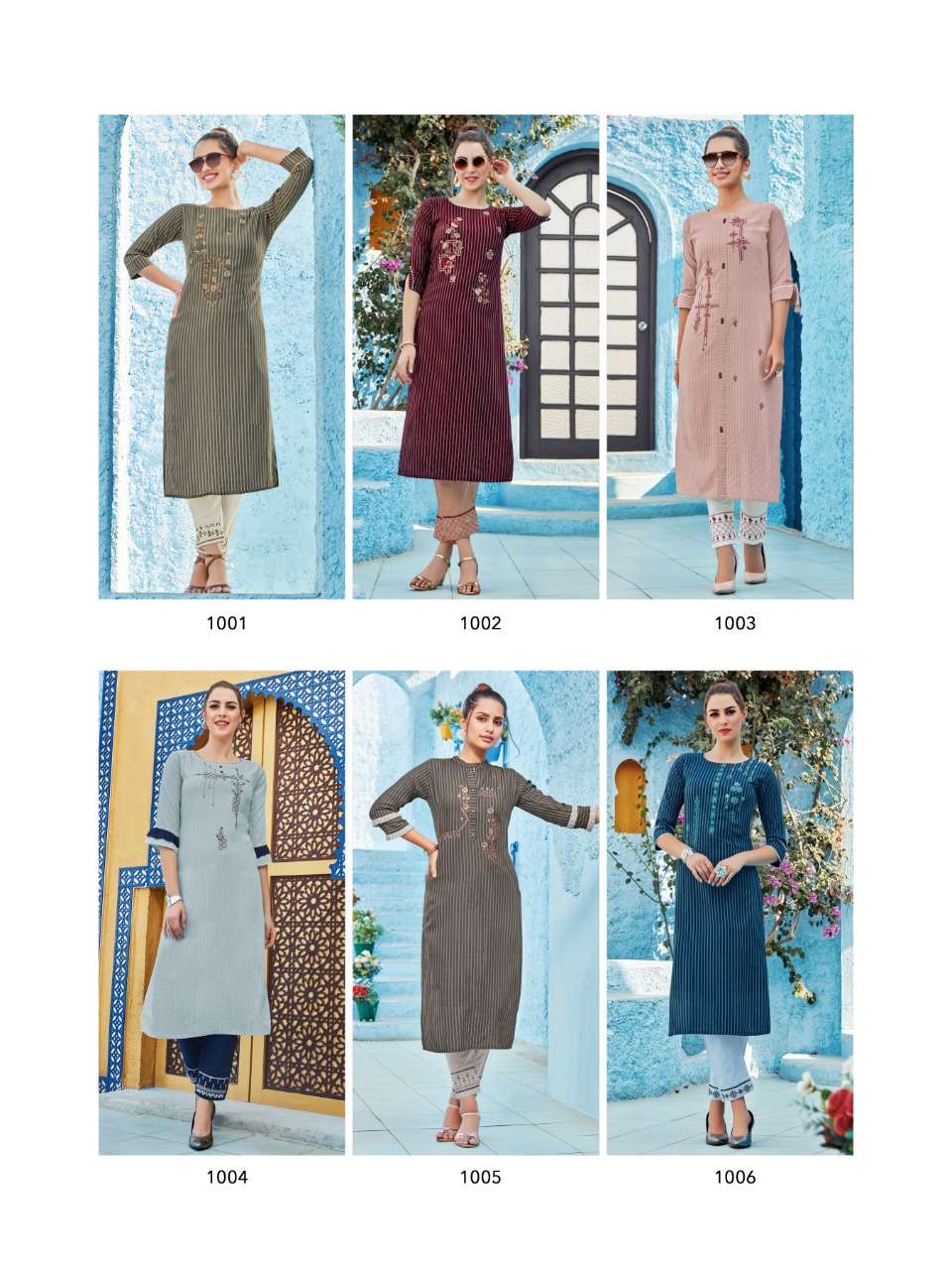 FASHION GLAMOUR BY SYASII 1001 TO 1006 SERIES DESIGNER STYLISH FANCY COLORFUL BEAUTIFUL PARTY WEAR & ETHNIC WEAR COLLECTION VISCOSE RAYON EMBROIDERY KURTIS AT WHOLESALE PRICE