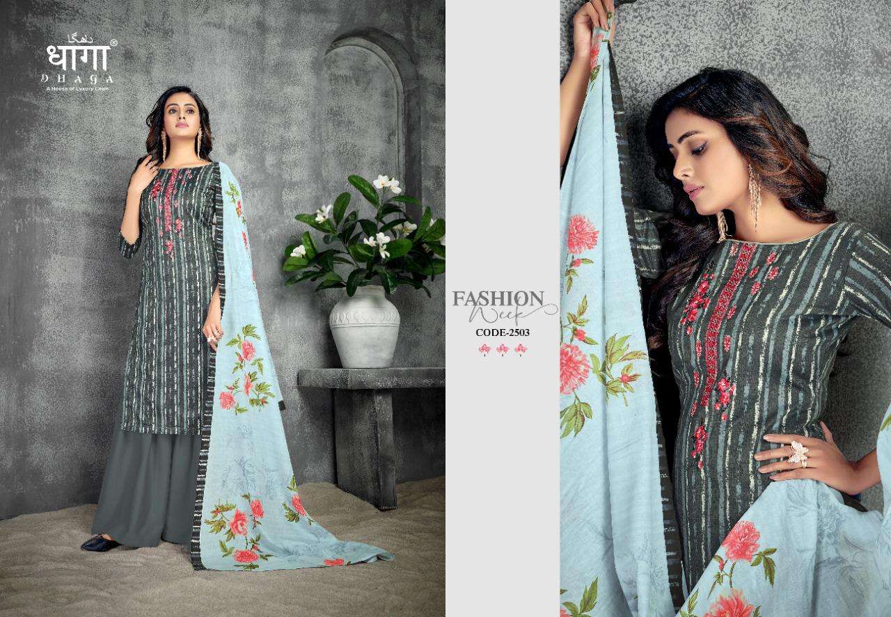 KIARA BY DHAGA 2501 TO 2506 SERIES BEAUTIFUL SUITS COLORFUL STYLISH FANCY CASUAL WEAR & ETHNIC WEAR LINEN DIGITAL PRINT EMBROIDERED DRESSES AT WHOLESALE PRICE