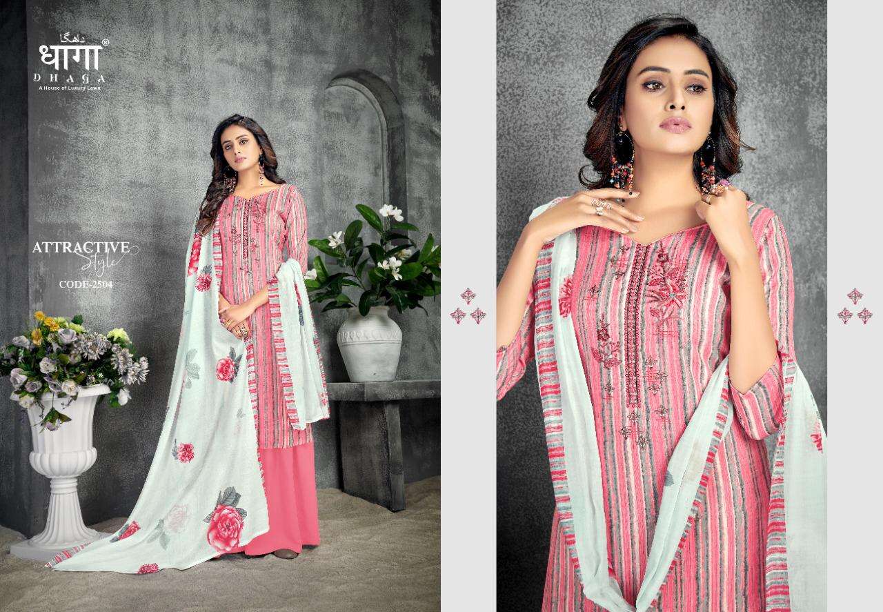 KIARA BY DHAGA 2501 TO 2506 SERIES BEAUTIFUL SUITS COLORFUL STYLISH FANCY CASUAL WEAR & ETHNIC WEAR LINEN DIGITAL PRINT EMBROIDERED DRESSES AT WHOLESALE PRICE