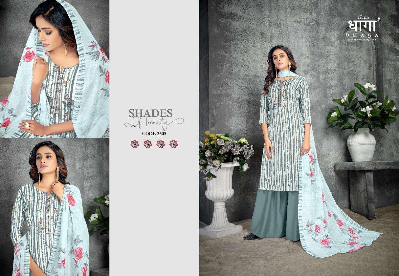 KIARA BY DHAGA 2501 TO 2506 SERIES BEAUTIFUL SUITS COLORFUL STYLISH FANCY CASUAL WEAR & ETHNIC WEAR LINEN DIGITAL PRINT EMBROIDERED DRESSES AT WHOLESALE PRICE