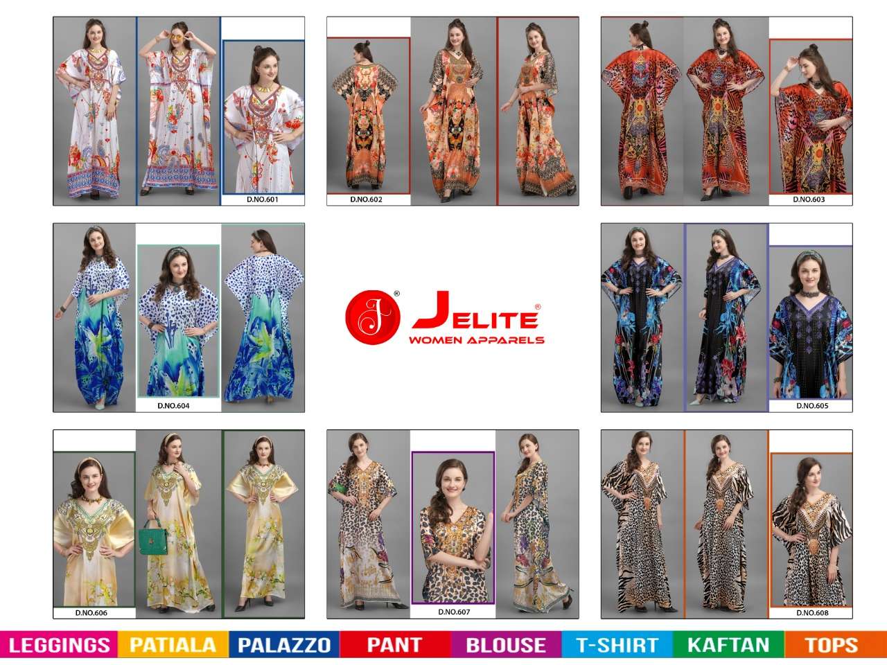 Kaftan-E-Nazakat Vol-6 By Jelite 601 To 608 Series Designer Stylish Fancy Colorful Beautiful Party Wear & Ethnic Wear Collection Satin Kaftan At Wholesale Price