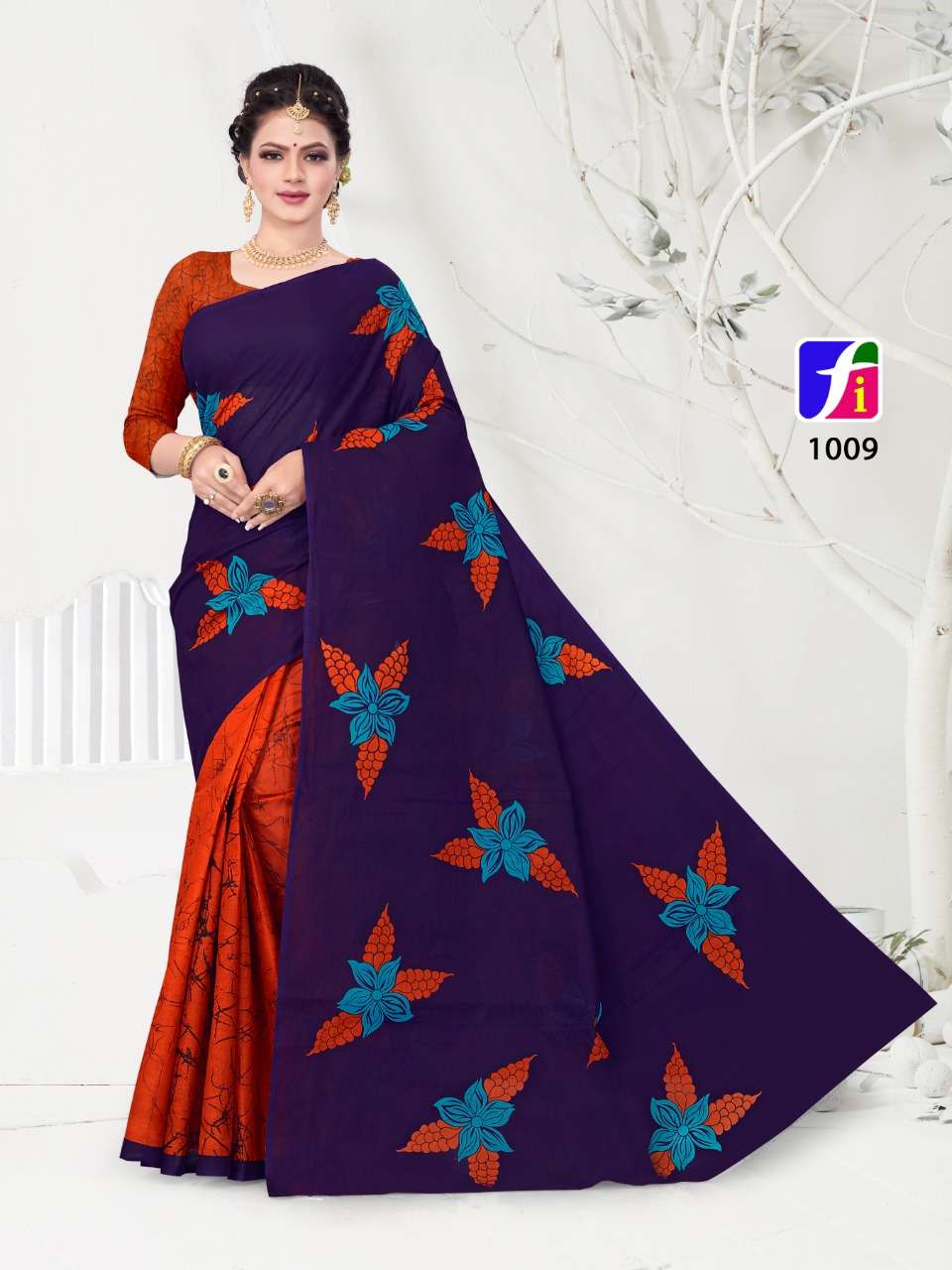 HEENA SAREES VOL-1 BY GANESHA 1018 TO 1027 SERIES INDIAN TRADITIONAL WEAR COLLECTION BEAUTIFUL STYLISH FANCY COLORFUL PARTY WEAR & OCCASIONAL WEAR COTTON PRINT SAREES AT WHOLESALE PRICE