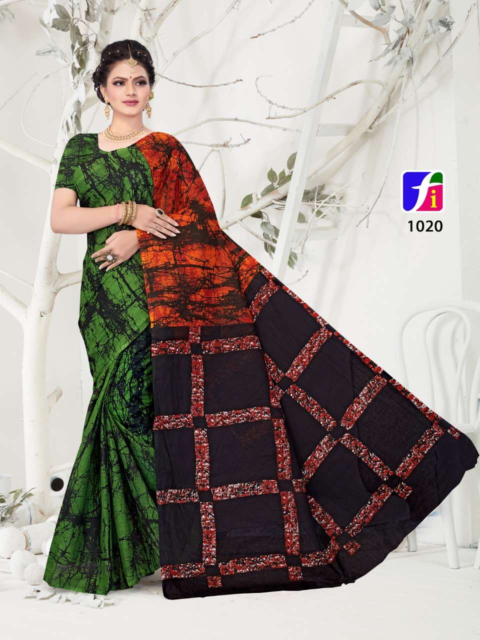 HEENA SAREES VOL-1 BY GANESHA 1018 TO 1027 SERIES INDIAN TRADITIONAL WEAR COLLECTION BEAUTIFUL STYLISH FANCY COLORFUL PARTY WEAR & OCCASIONAL WEAR COTTON PRINT SAREES AT WHOLESALE PRICE