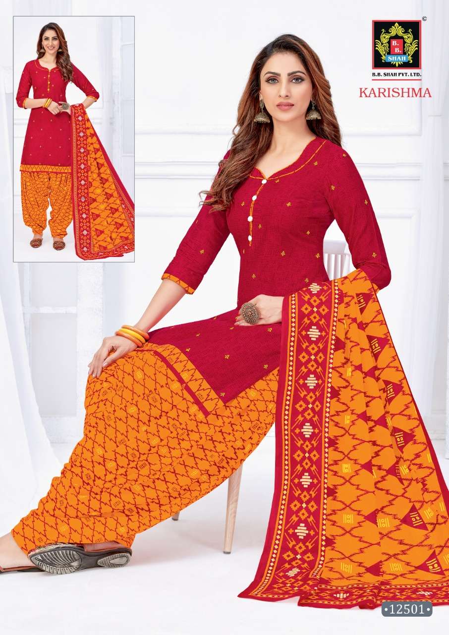 KARISHMA VOL-8 BY B B SHAH 12501 TO 12512 SERIES BEAUTIFUL SUITS COLORFUL STYLISH FANCY CASUAL WEAR & ETHNIC WEAR PURE COTTON DRESSES AT WHOLESALE PRICE