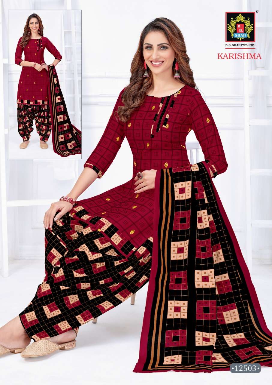 KARISHMA VOL-8 BY B B SHAH 12501 TO 12512 SERIES BEAUTIFUL SUITS COLORFUL STYLISH FANCY CASUAL WEAR & ETHNIC WEAR PURE COTTON DRESSES AT WHOLESALE PRICE