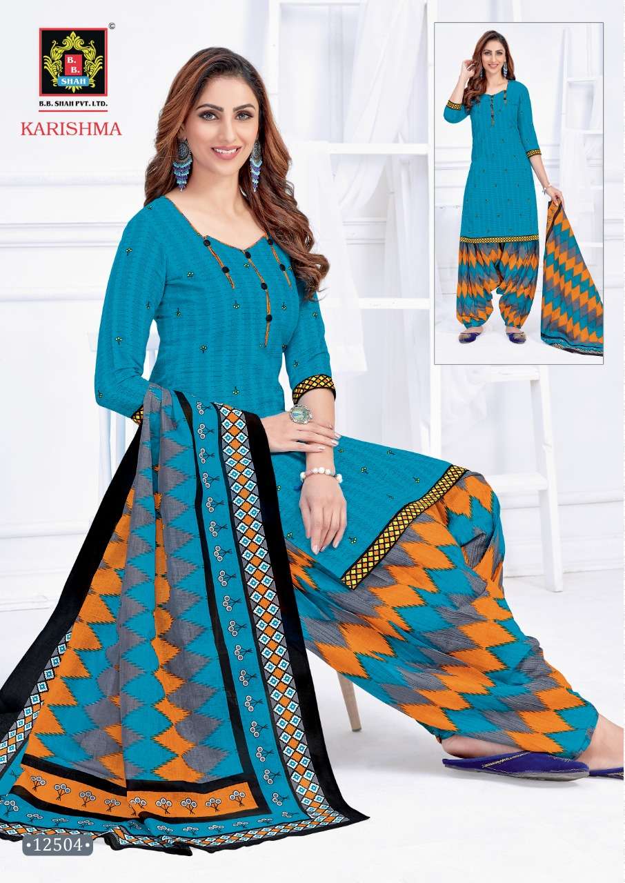 KARISHMA VOL-8 BY B B SHAH 12501 TO 12512 SERIES BEAUTIFUL SUITS COLORFUL STYLISH FANCY CASUAL WEAR & ETHNIC WEAR PURE COTTON DRESSES AT WHOLESALE PRICE