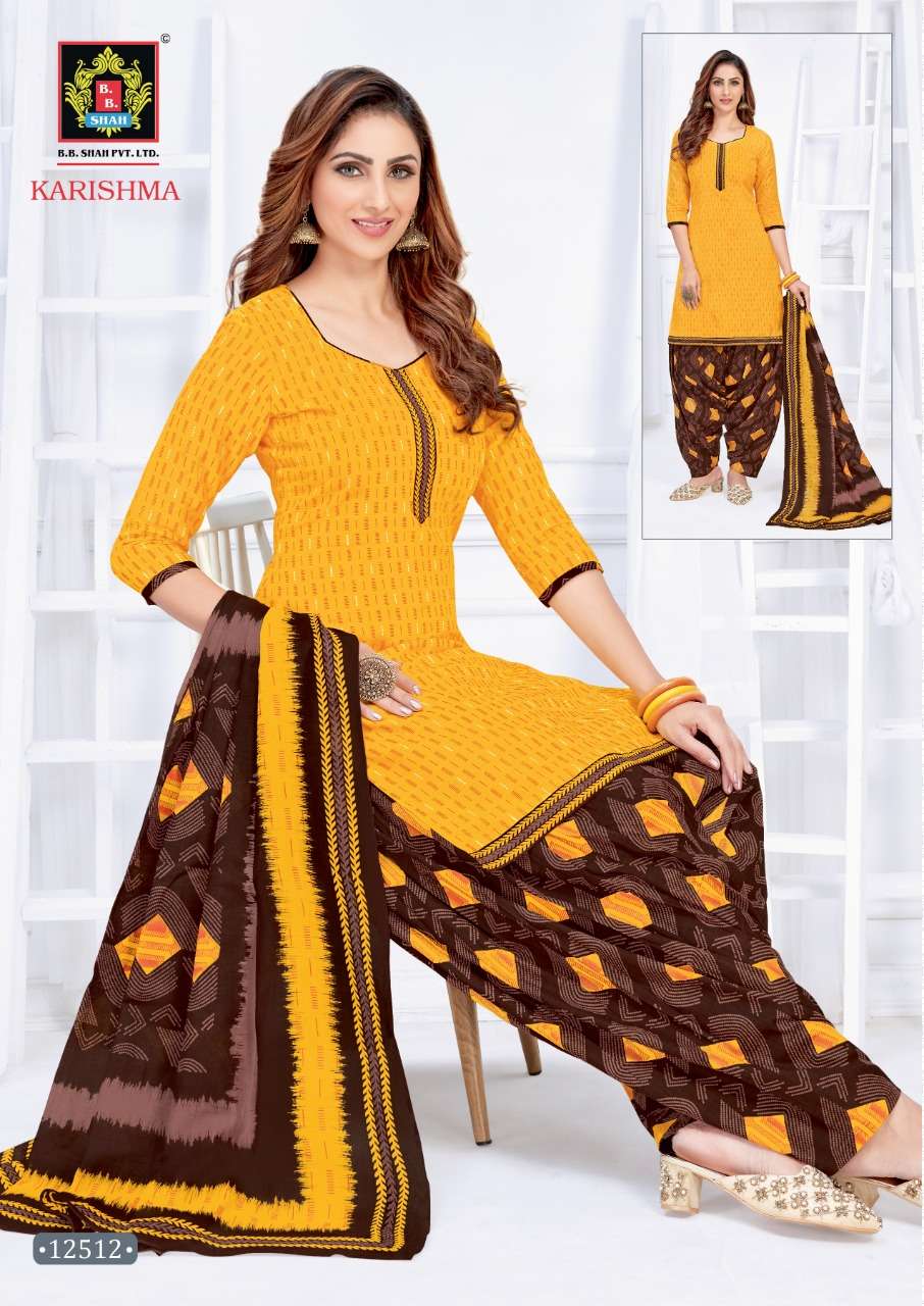 KARISHMA VOL-8 BY B B SHAH 12501 TO 12512 SERIES BEAUTIFUL SUITS COLORFUL STYLISH FANCY CASUAL WEAR & ETHNIC WEAR PURE COTTON DRESSES AT WHOLESALE PRICE