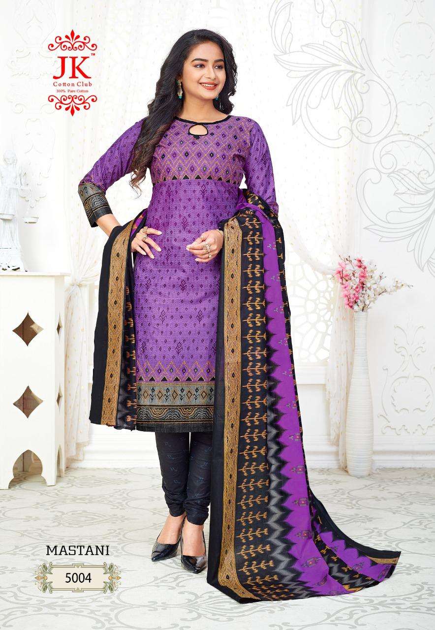 MASTANI VOL-5 BY JK COTTON CLUB 5001 TO 5010 SERIES BEAUTIFUL SUITS COLORFUL STYLISH FANCY CASUAL WEAR & ETHNIC WEAR PURE COTTON DRESSES AT WHOLESALE PRICE