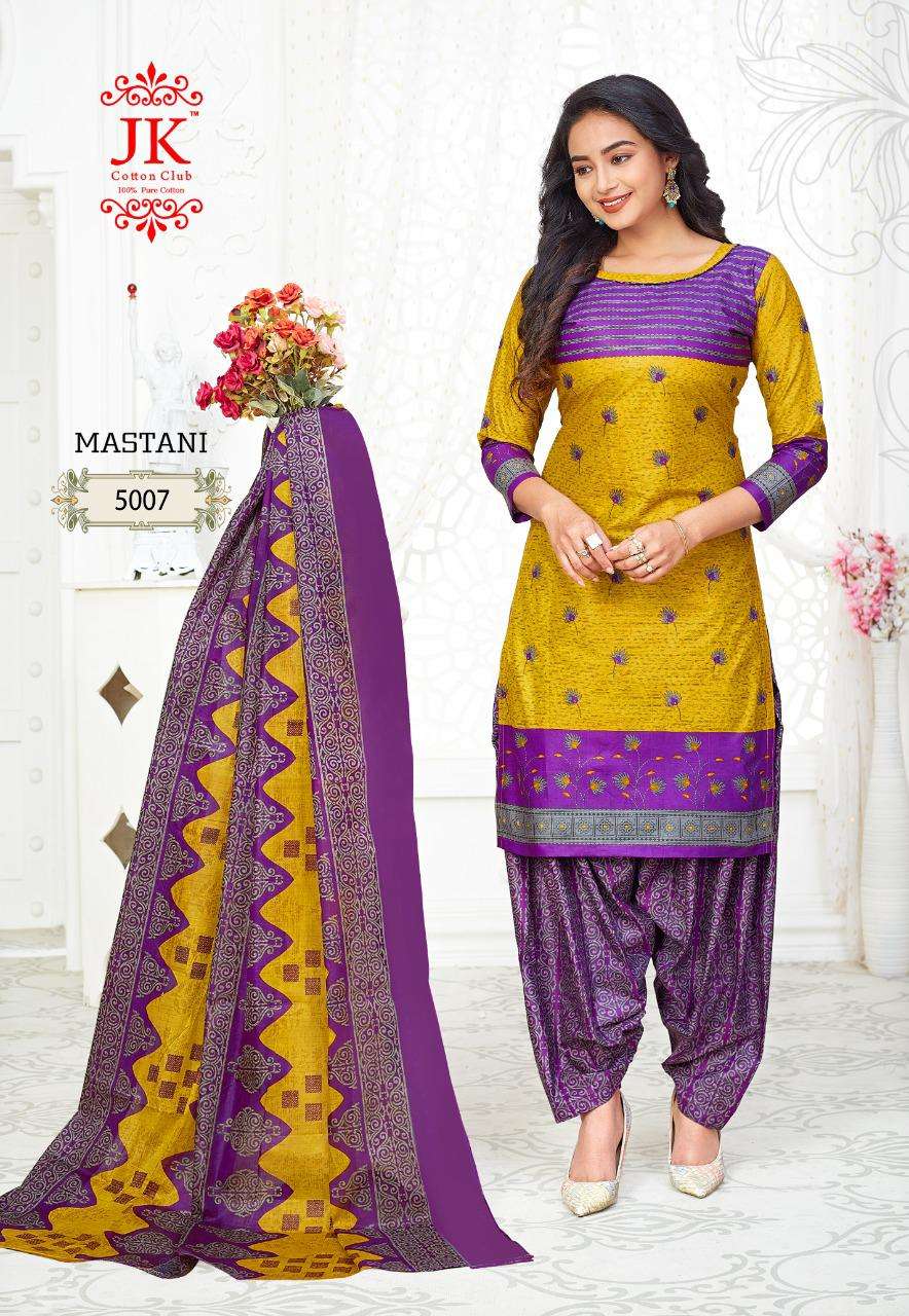 MASTANI VOL-5 BY JK COTTON CLUB 5001 TO 5010 SERIES BEAUTIFUL SUITS COLORFUL STYLISH FANCY CASUAL WEAR & ETHNIC WEAR PURE COTTON DRESSES AT WHOLESALE PRICE