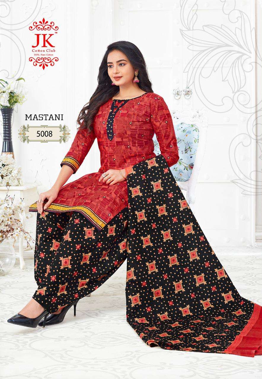 MASTANI VOL-5 BY JK COTTON CLUB 5001 TO 5010 SERIES BEAUTIFUL SUITS COLORFUL STYLISH FANCY CASUAL WEAR & ETHNIC WEAR PURE COTTON DRESSES AT WHOLESALE PRICE