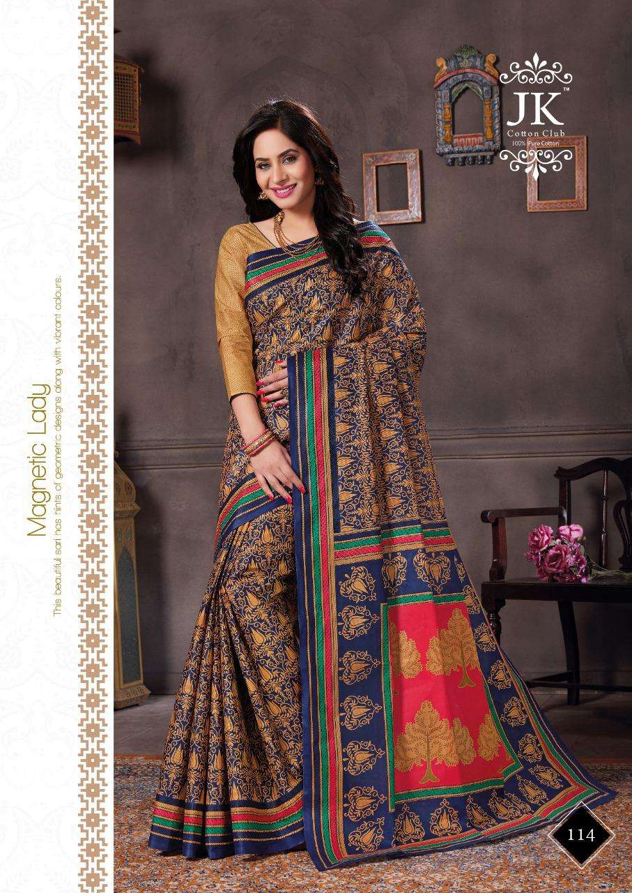 KESHAR PISTA VOL-1 BY JK COTTON CLUB 101 TO 120 SERIES INDIAN TRADITIONAL WEAR COLLECTION BEAUTIFUL STYLISH FANCY COLORFUL PARTY WEAR & OCCASIONAL WEAR PURE COTTON SAREES AT WHOLESALE PRICE