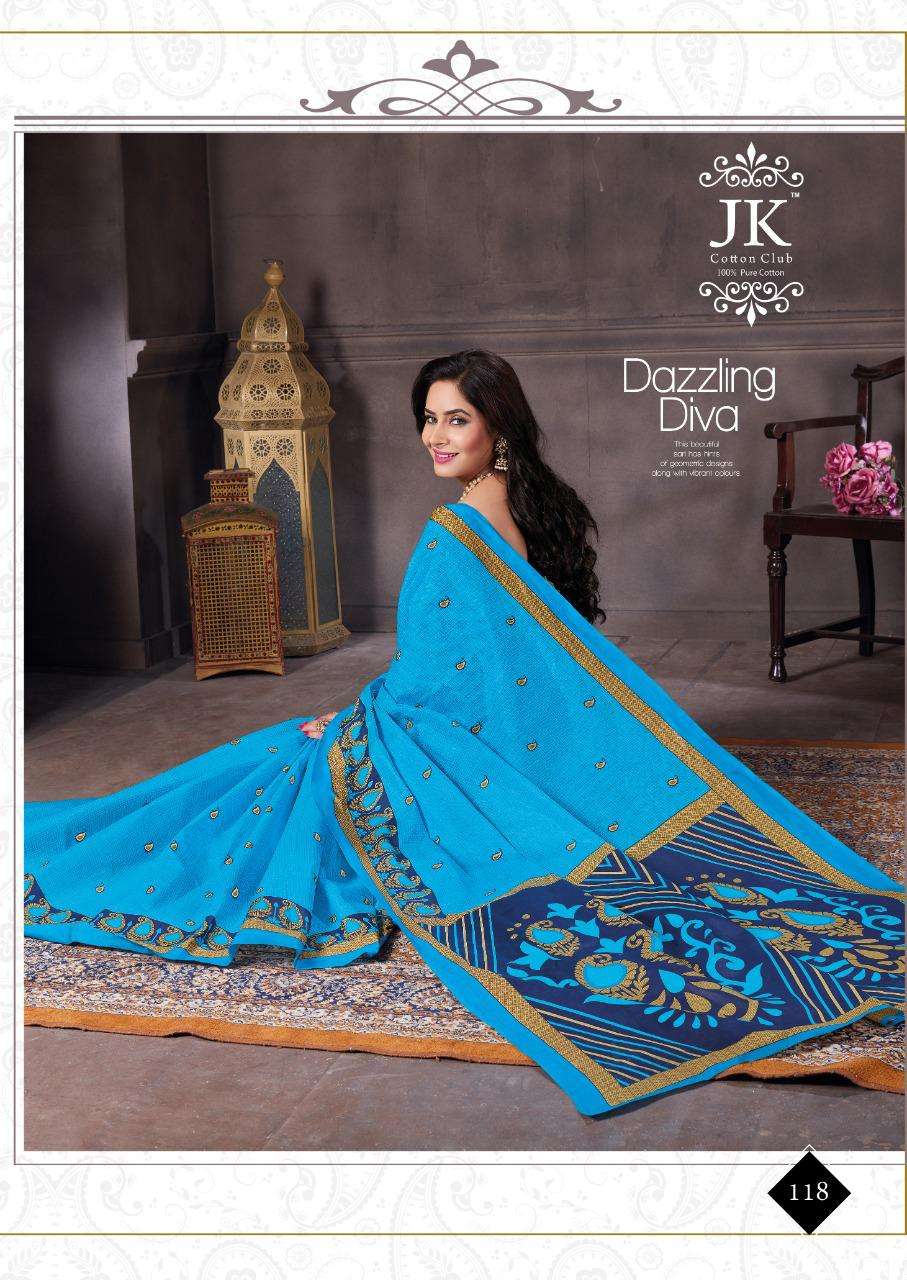 KESHAR PISTA VOL-1 BY JK COTTON CLUB 101 TO 120 SERIES INDIAN TRADITIONAL WEAR COLLECTION BEAUTIFUL STYLISH FANCY COLORFUL PARTY WEAR & OCCASIONAL WEAR PURE COTTON SAREES AT WHOLESALE PRICE