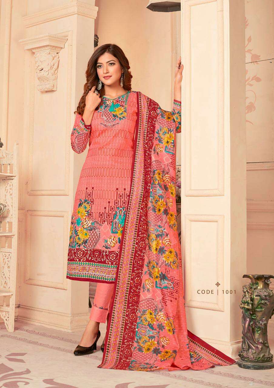 NARGISH VOL-11 BY JAGRUTI 1001 TO 1010 SERIES BEAUTIFUL SUITS COLORFUL STYLISH FANCY CASUAL WEAR & ETHNIC WEAR PURE COTTON DRESSES AT WHOLESALE PRICE