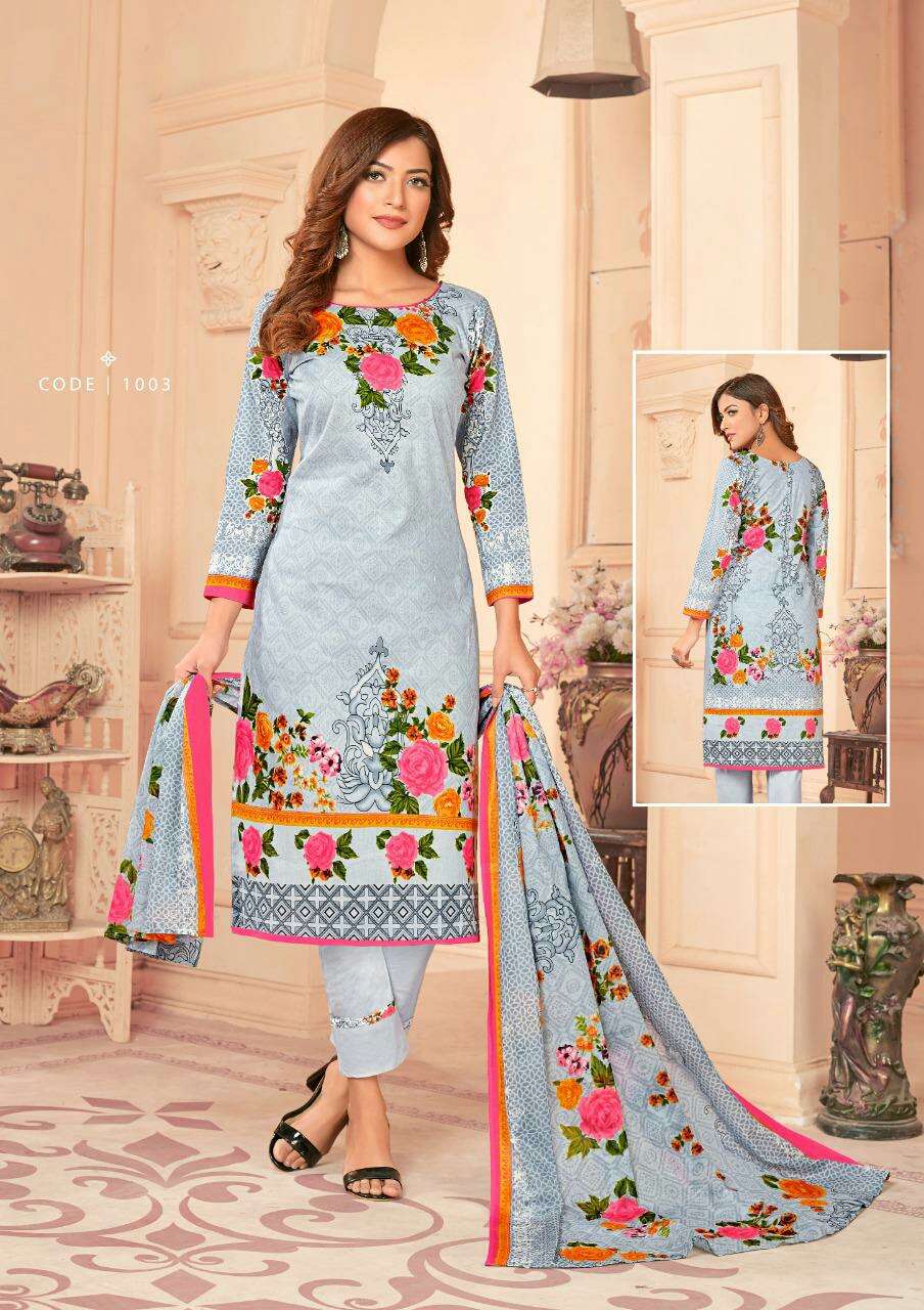 NARGISH VOL-11 BY JAGRUTI 1001 TO 1010 SERIES BEAUTIFUL SUITS COLORFUL STYLISH FANCY CASUAL WEAR & ETHNIC WEAR PURE COTTON DRESSES AT WHOLESALE PRICE