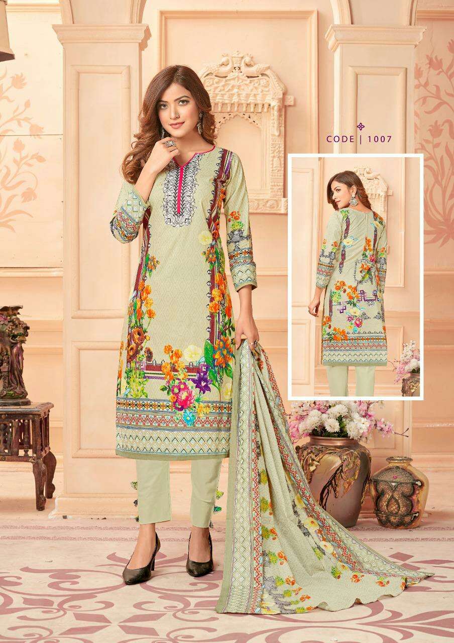NARGISH VOL-11 BY JAGRUTI 1001 TO 1010 SERIES BEAUTIFUL SUITS COLORFUL STYLISH FANCY CASUAL WEAR & ETHNIC WEAR PURE COTTON DRESSES AT WHOLESALE PRICE