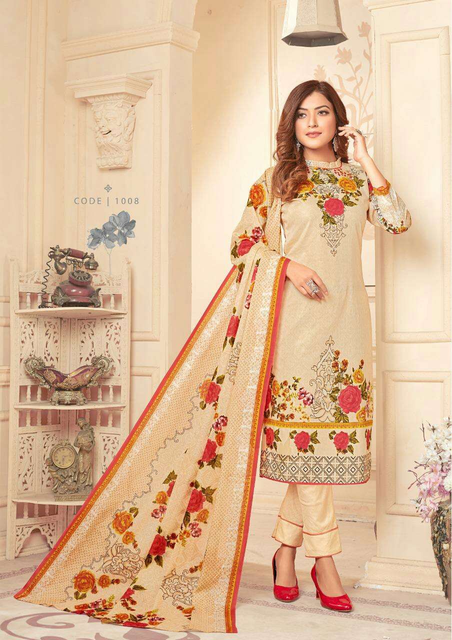 NARGISH VOL-11 BY JAGRUTI 1001 TO 1010 SERIES BEAUTIFUL SUITS COLORFUL STYLISH FANCY CASUAL WEAR & ETHNIC WEAR PURE COTTON DRESSES AT WHOLESALE PRICE