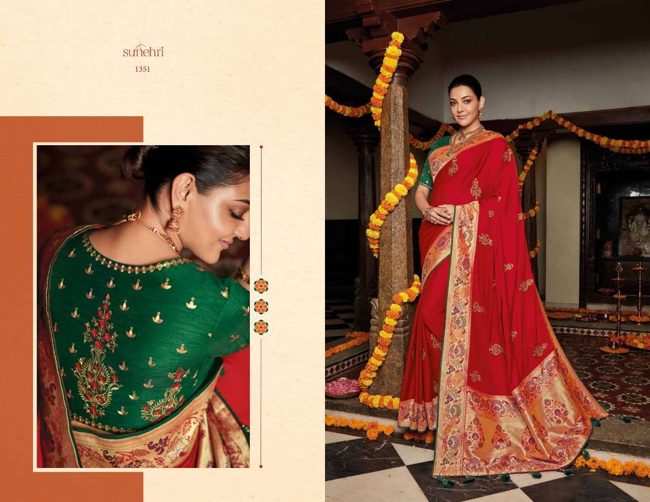 SUNEHRI VOL-14 BY KIMORA FASHION 1351 TO 1368 SERIES INDIAN TRADITIONAL WEAR COLLECTION BEAUTIFUL STYLISH FANCY COLORFUL PARTY WEAR & OCCASIONAL WEAR FANCY SAREES AT WHOLESALE PRICE