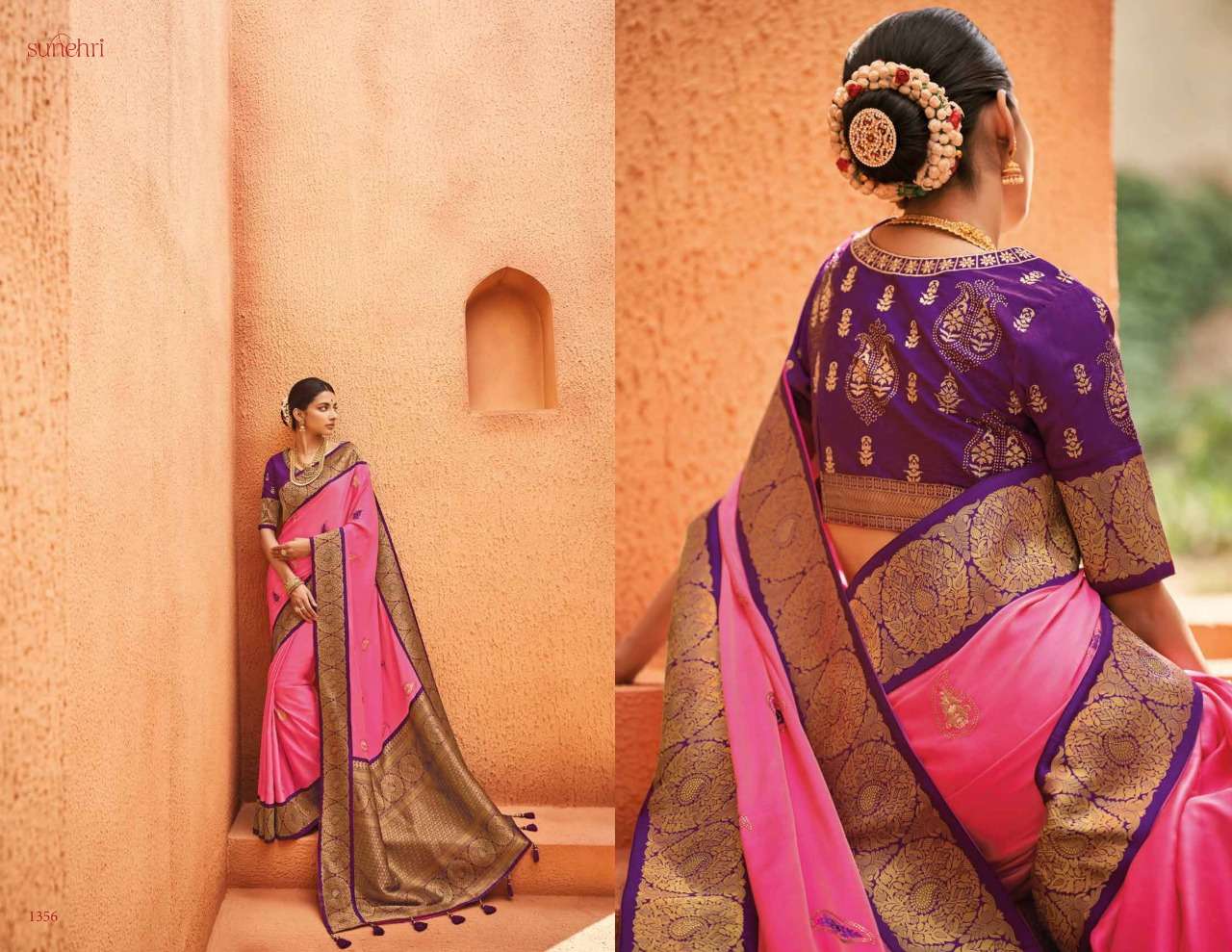 SUNEHRI VOL-14 BY KIMORA FASHION 1351 TO 1368 SERIES INDIAN TRADITIONAL WEAR COLLECTION BEAUTIFUL STYLISH FANCY COLORFUL PARTY WEAR & OCCASIONAL WEAR FANCY SAREES AT WHOLESALE PRICE