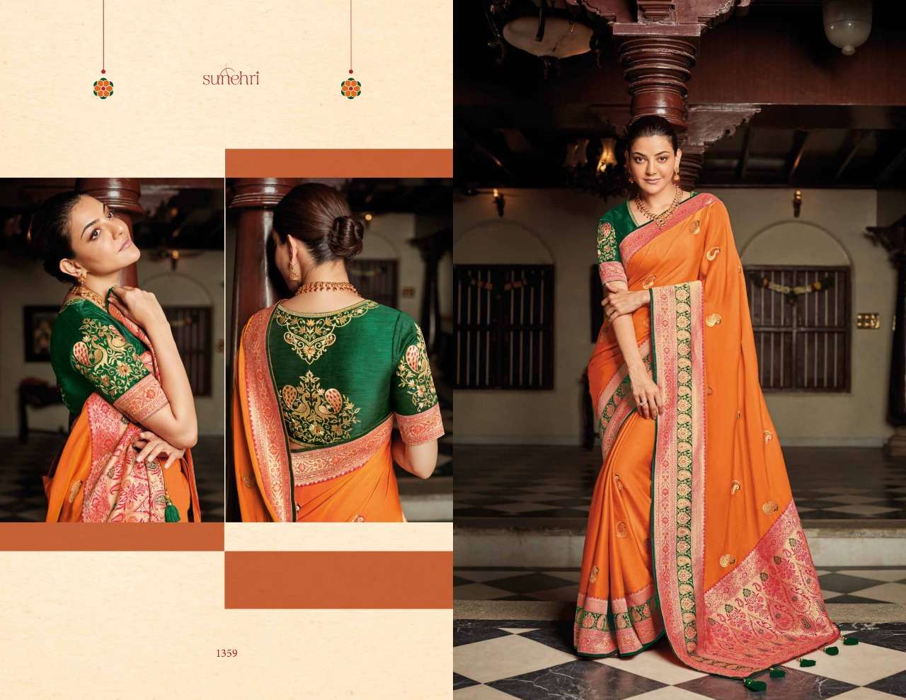 SUNEHRI VOL-14 BY KIMORA FASHION 1351 TO 1368 SERIES INDIAN TRADITIONAL WEAR COLLECTION BEAUTIFUL STYLISH FANCY COLORFUL PARTY WEAR & OCCASIONAL WEAR FANCY SAREES AT WHOLESALE PRICE