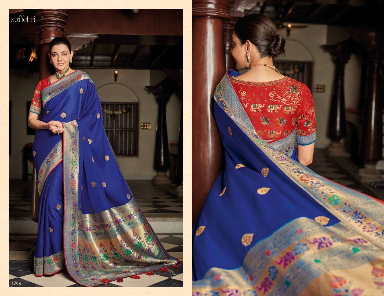 SUNEHRI VOL-14 BY KIMORA FASHION 1351 TO 1368 SERIES INDIAN TRADITIONAL WEAR COLLECTION BEAUTIFUL STYLISH FANCY COLORFUL PARTY WEAR & OCCASIONAL WEAR FANCY SAREES AT WHOLESALE PRICE
