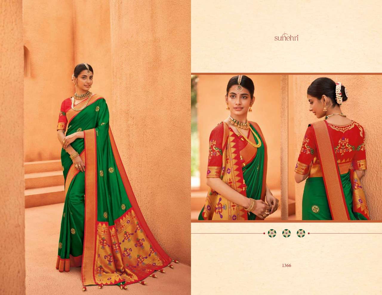 SUNEHRI VOL-14 BY KIMORA FASHION 1351 TO 1368 SERIES INDIAN TRADITIONAL WEAR COLLECTION BEAUTIFUL STYLISH FANCY COLORFUL PARTY WEAR & OCCASIONAL WEAR FANCY SAREES AT WHOLESALE PRICE