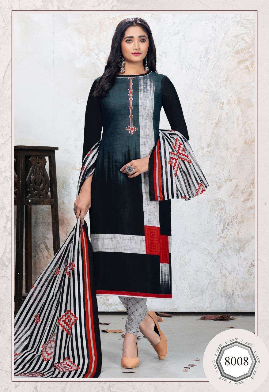 PALI EXP VOL-8 BY COTTON PLUSE 8001 TO 8012 SERIES BEAUTIFUL SUITS COLORFUL STYLISH FANCY CASUAL WEAR & ETHNIC WEAR PURE COTTON DRESSES AT WHOLESALE PRICE