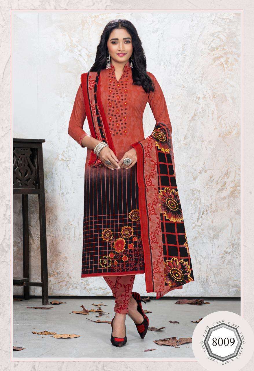 PALI EXP VOL-8 BY COTTON PLUSE 8001 TO 8012 SERIES BEAUTIFUL SUITS COLORFUL STYLISH FANCY CASUAL WEAR & ETHNIC WEAR PURE COTTON DRESSES AT WHOLESALE PRICE