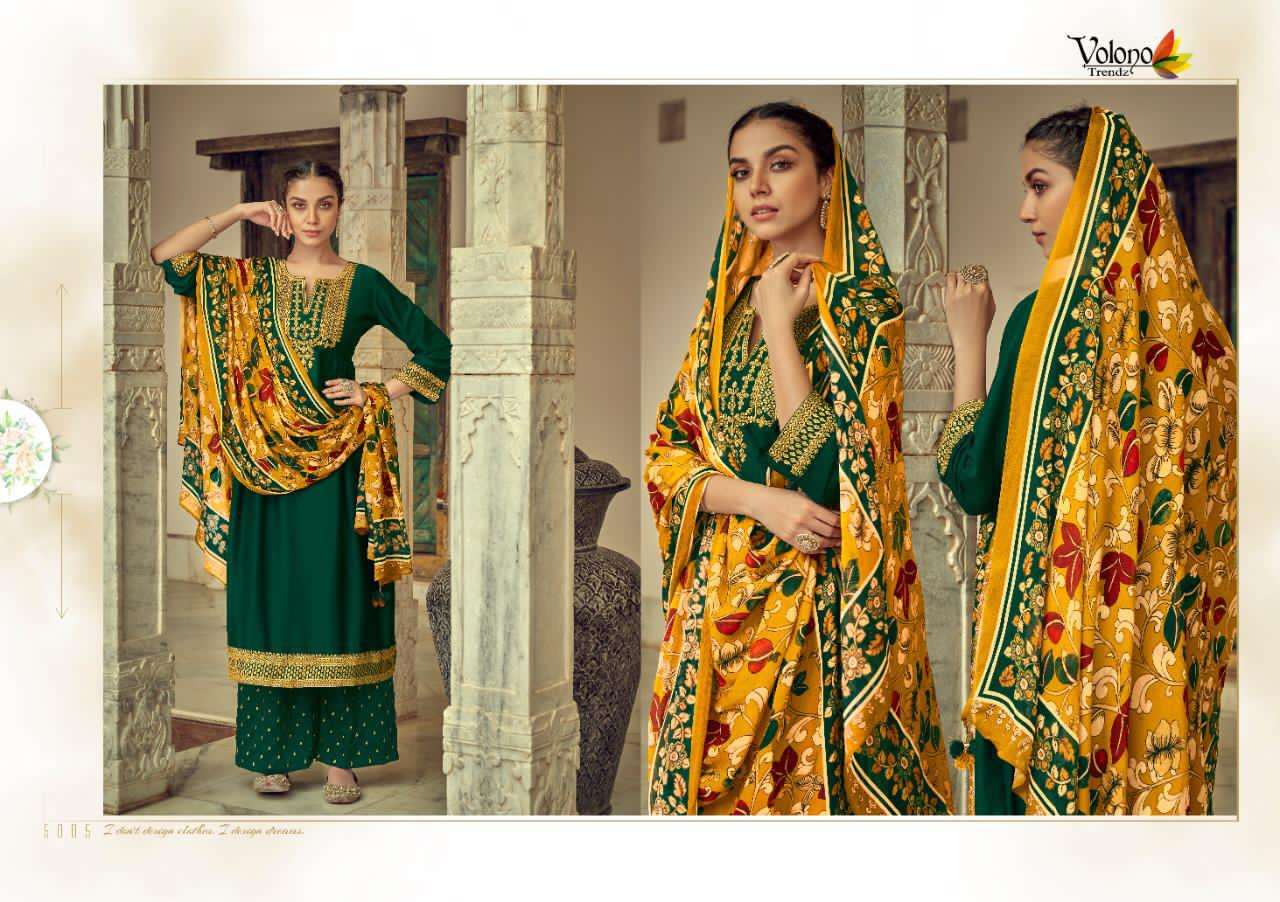EHRUM BY VOLONO TRENDZ 6001 TO 6008 SERIES BEAUTIFUL SUITS COLORFUL STYLISH FANCY CASUAL WEAR & ETHNIC WEAR TUSSAR SILK EMBROIDERED DRESSES AT WHOLESALE PRICE
