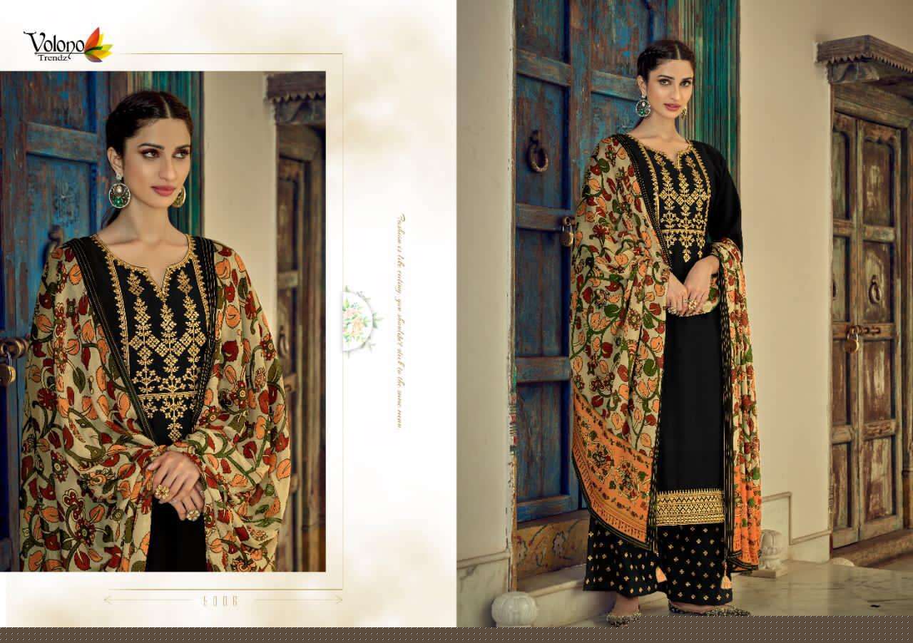 EHRUM BY VOLONO TRENDZ 6001 TO 6008 SERIES BEAUTIFUL SUITS COLORFUL STYLISH FANCY CASUAL WEAR & ETHNIC WEAR TUSSAR SILK EMBROIDERED DRESSES AT WHOLESALE PRICE