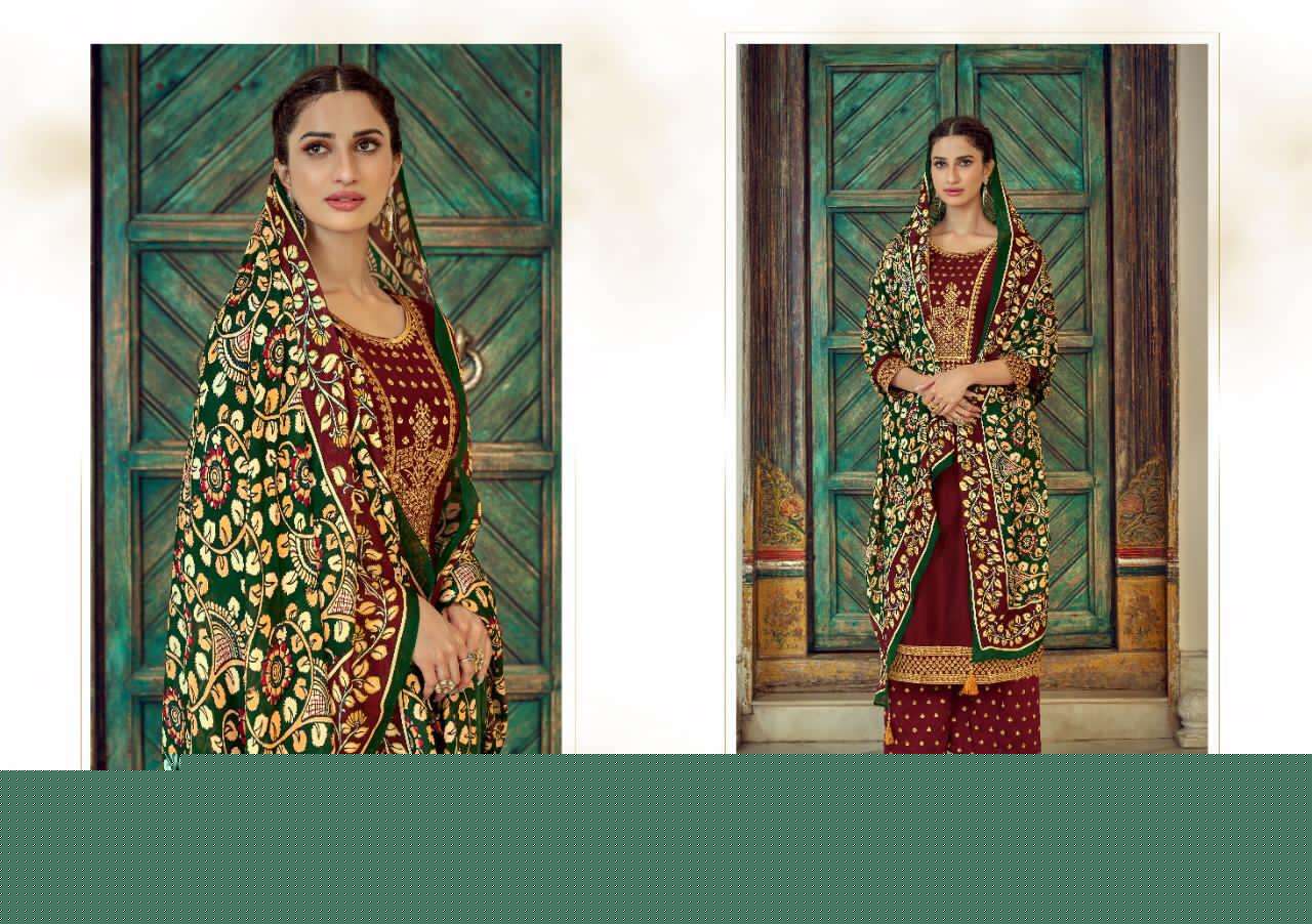 EHRUM BY VOLONO TRENDZ 6001 TO 6008 SERIES BEAUTIFUL SUITS COLORFUL STYLISH FANCY CASUAL WEAR & ETHNIC WEAR TUSSAR SILK EMBROIDERED DRESSES AT WHOLESALE PRICE